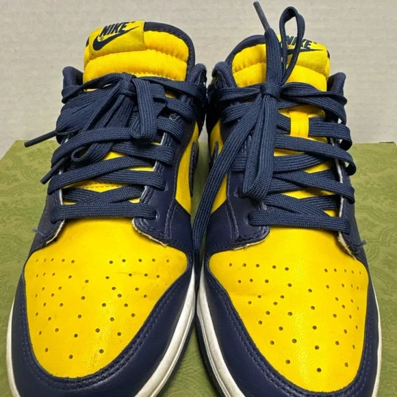 Nike Dunk Low University of Michigan Yellow Blue 2021 Sneakers Shoes Size 8 US